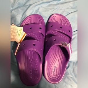 Purple Croc Sandals